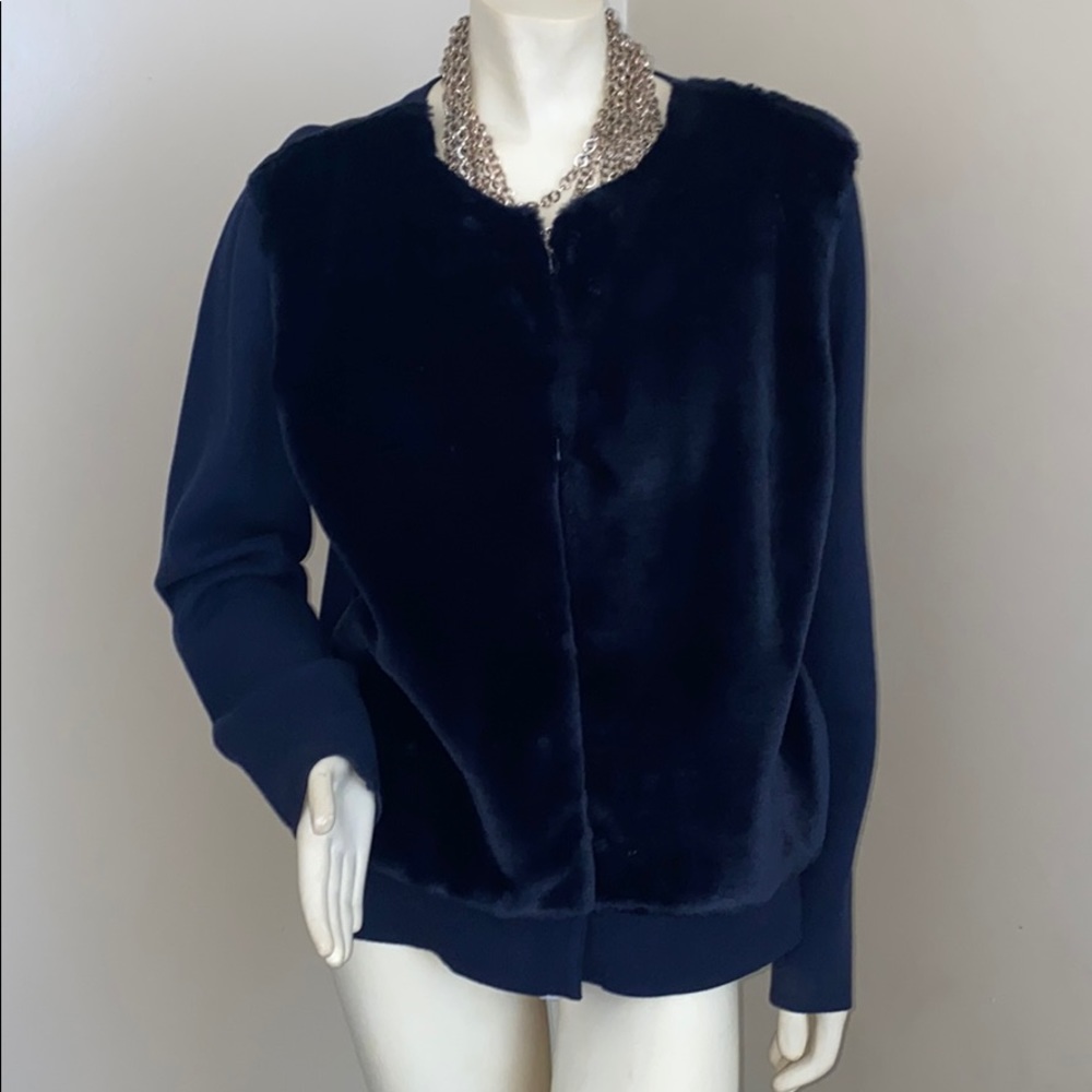 Banana Republic Faux Fur Sweater Jacket